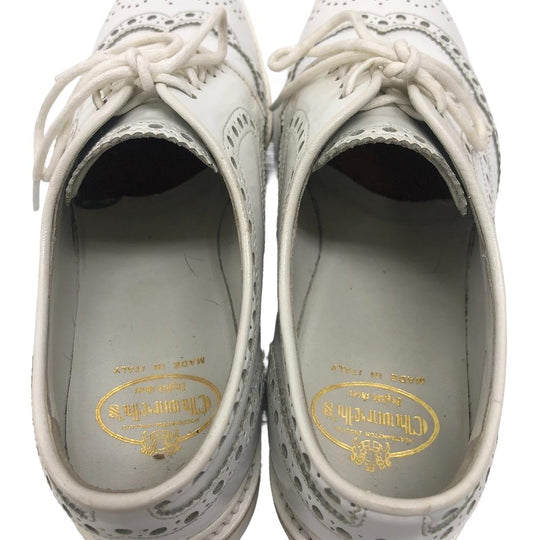 CHURCH'S sneakers leather white Wing tip Women 36 1/2 Used Authentic