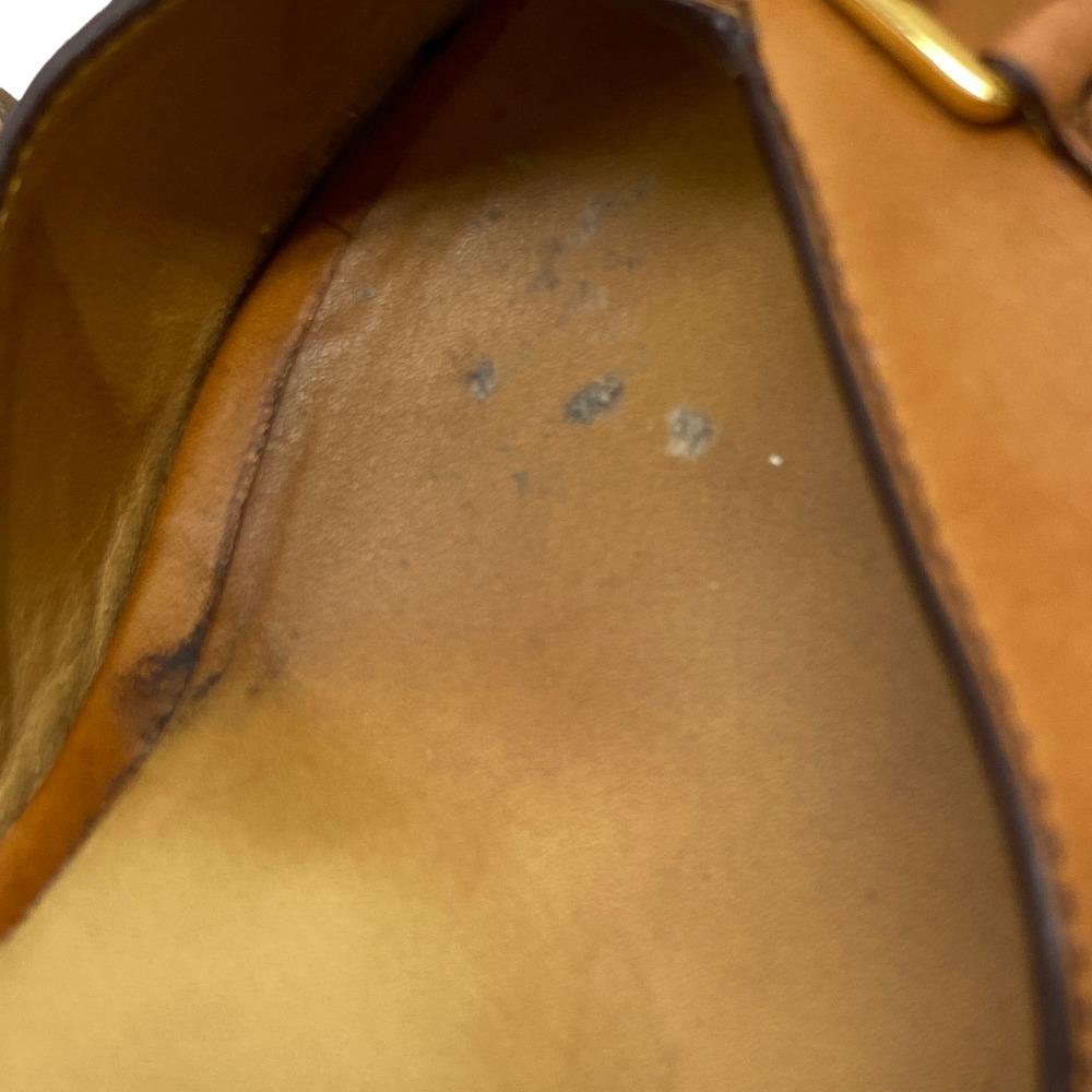 CELINE Sandals leather Brown Wedge sole Triomphe 38