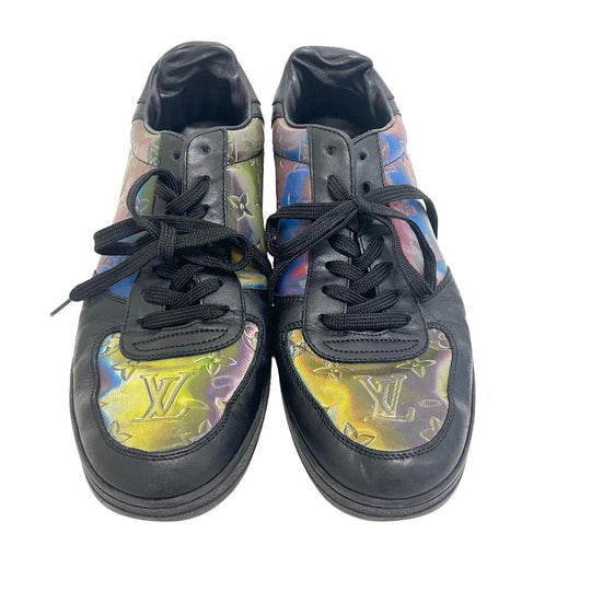 LOUIS VUITTON sneakers leather black 2021 Rivoli Line Rainbow mens 7 Used Authentic