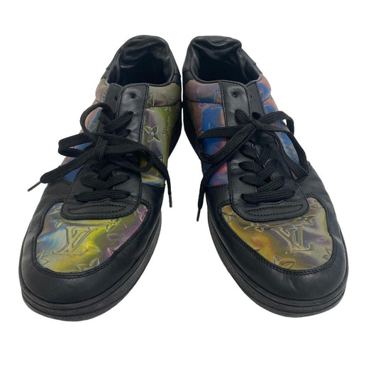 LOUIS VUITTON sneakers leather black 2021 Rivoli Line Rainbow mens 7 Used Authentic