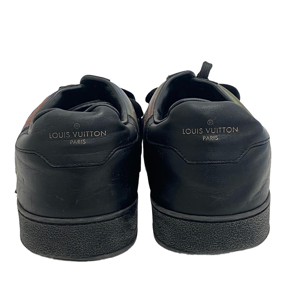 LOUIS VUITTON sneakers leather black 2021 Rivoli Line Rainbow mens 7 Used Authentic