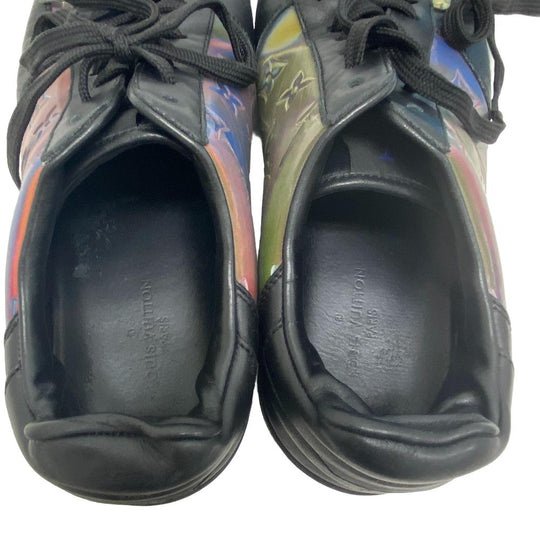 LOUIS VUITTON sneakers leather black 2021 Rivoli Line Rainbow mens 7 Used Authentic