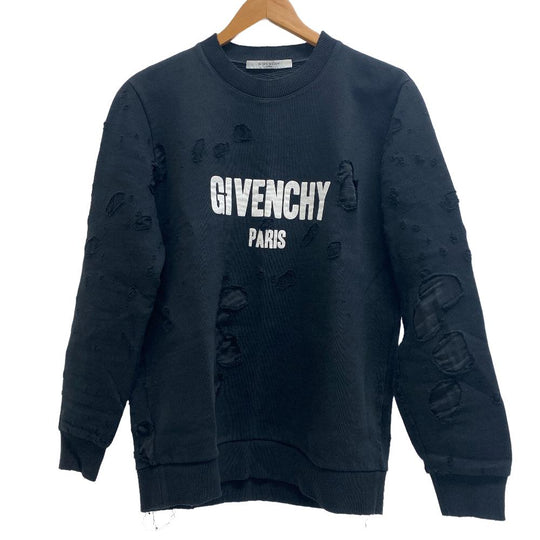 GIVENCHY sweat BM70393Y0S Cotton, Polyester black XS Destroy Processing mens XS Used Authentic