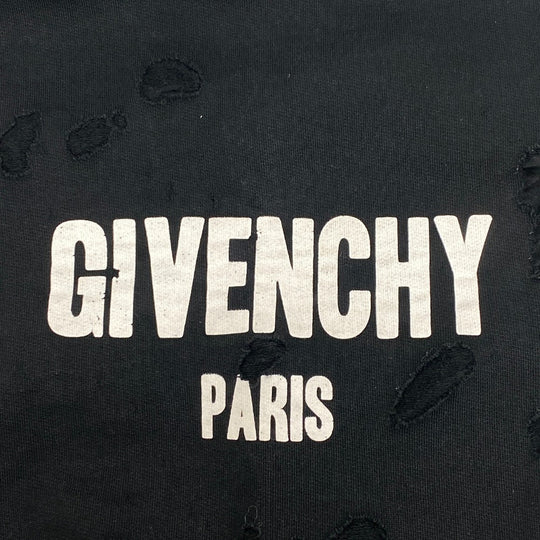 GIVENCHY sweat BM70393Y0S Cotton, Polyester black XS Destroy Processing mens XS Used Authentic