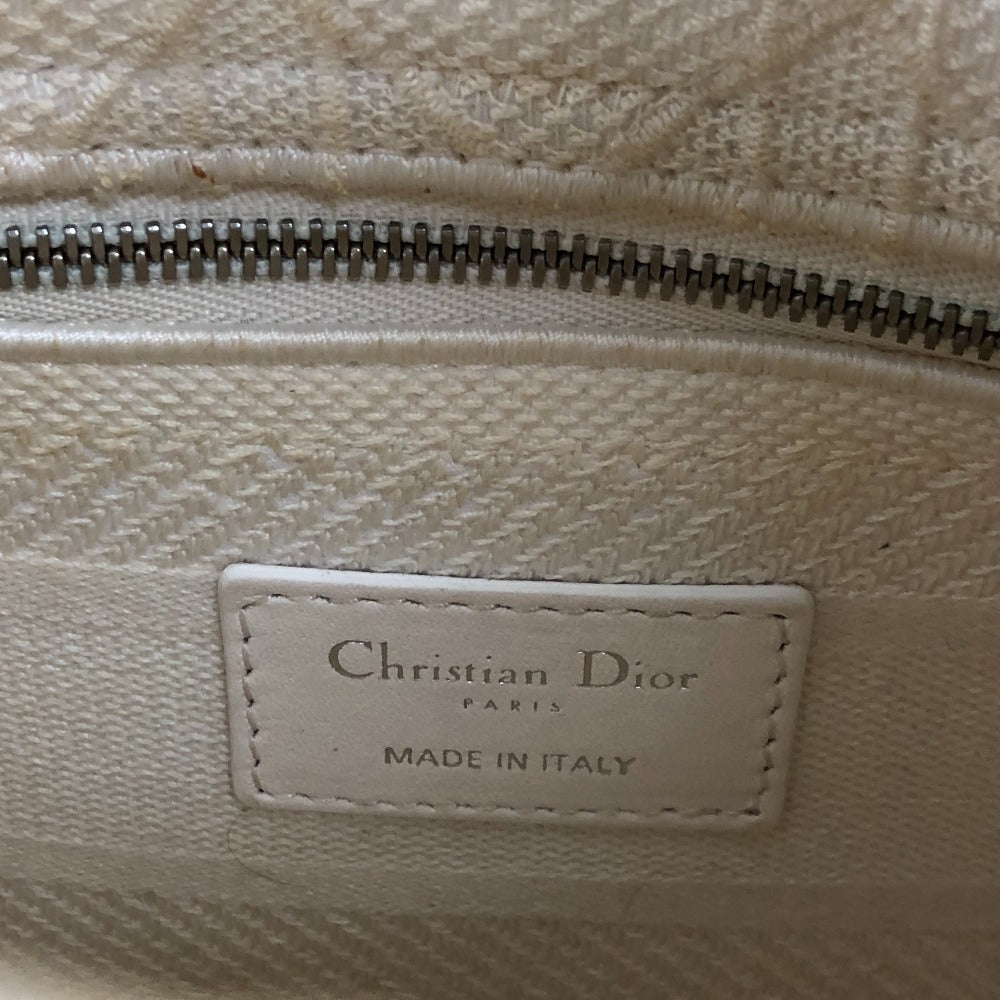Dior Handbag canvas white 2WAY Lady Dior Canage Women Used Authentic