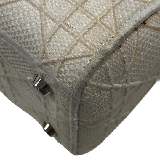 Dior Handbag canvas white 2WAY Lady Dior Canage Women Used Authentic