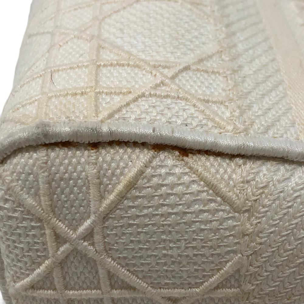 Dior Handbag canvas white 2WAY Lady Dior Canage Women Used Authentic