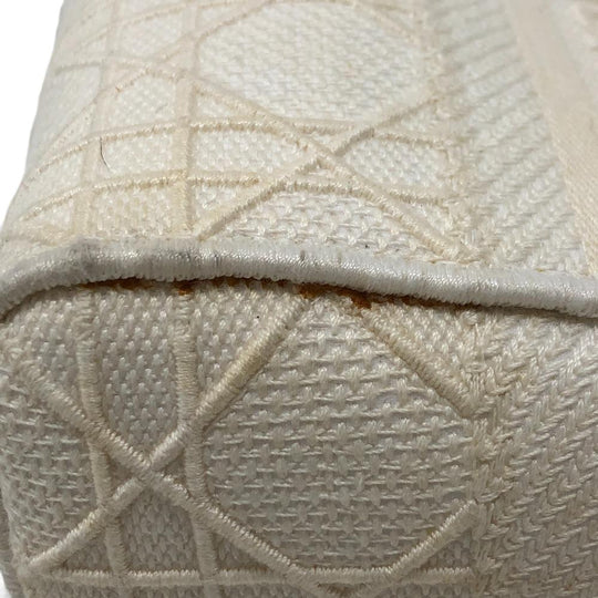 Dior Handbag canvas white 2WAY Lady Dior Canage Women Used Authentic