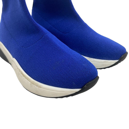BALMAIN sneakers knit blue High Cut Socks Women 33 Used Authentic