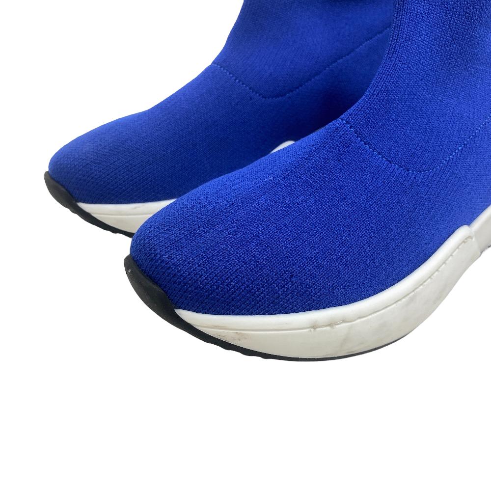 BALMAIN sneakers knit blue High Cut Socks Women 33 Used Authentic