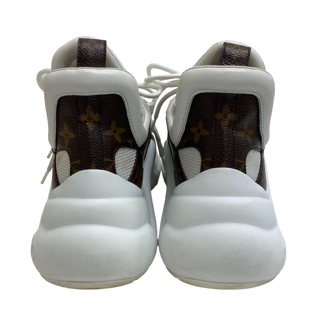 LOUIS VUITTON sneakers leather white Monogram Arclight line Women 36 Used Authentic
