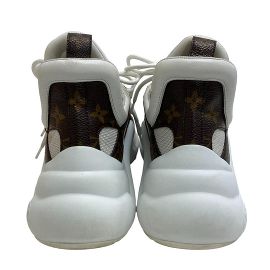 LOUIS VUITTON sneakers leather white Monogram Arclight line Women 36 Used Authentic