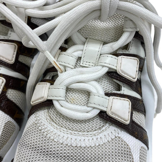 LOUIS VUITTON sneakers leather white Monogram Arclight line Women 36 Used Authentic