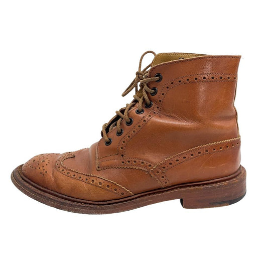 Tricker's boots 6426 leather Brown Short boots 6 Wing tip mens 6 Used Authentic