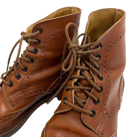 Tricker's boots 6426 leather Brown Short boots 6 Wing tip mens 6 Used Authentic