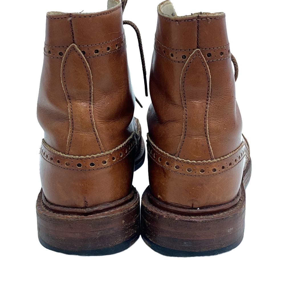 Tricker's boots 6426 leather Brown Short boots 6 Wing tip mens 6 Used Authentic
