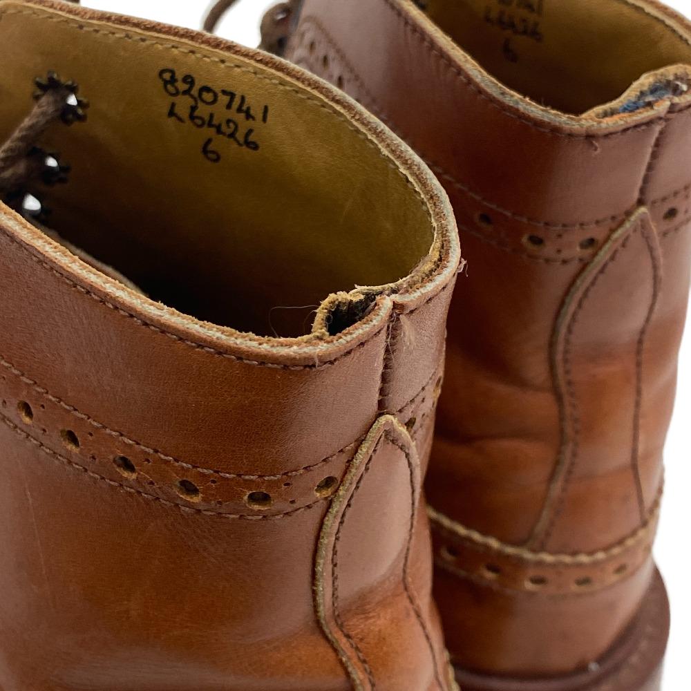 Tricker's boots 6426 leather Brown Short boots 6 Wing tip mens 6 Used Authentic