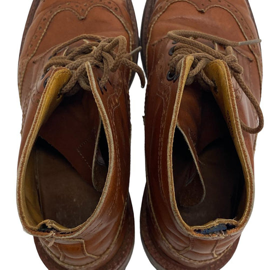 Tricker's boots 6426 leather Brown Short boots 6 Wing tip mens 6 Used Authentic