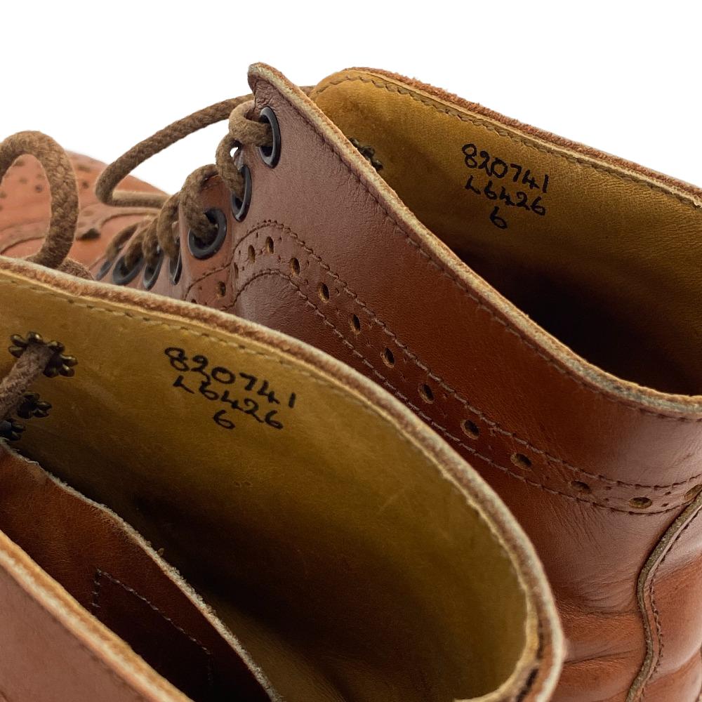 Tricker's boots 6426 leather Brown Short boots 6 Wing tip mens 6 Used Authentic