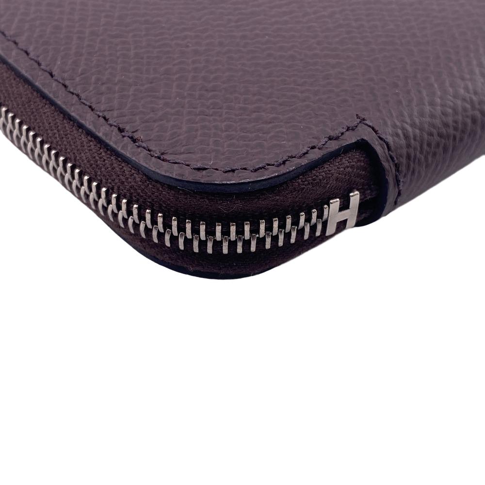 HERMES Coin case Epsom Brown Azap silk in Women(Unisex) Used Authentic