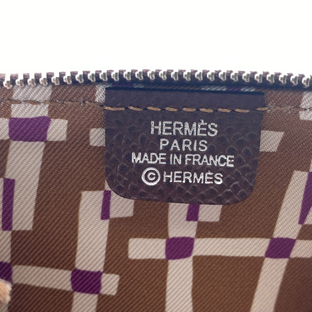 HERMES Coin case Epsom Brown Azap silk in Women(Unisex) Used Authentic