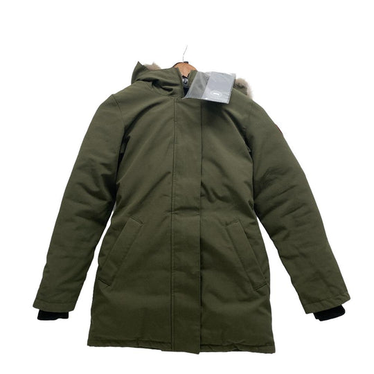 CANADA GOOSE Down jacket Cotton, Polyurethane khaki FUSION VICTORIA PARKA Women XS Used Authentic