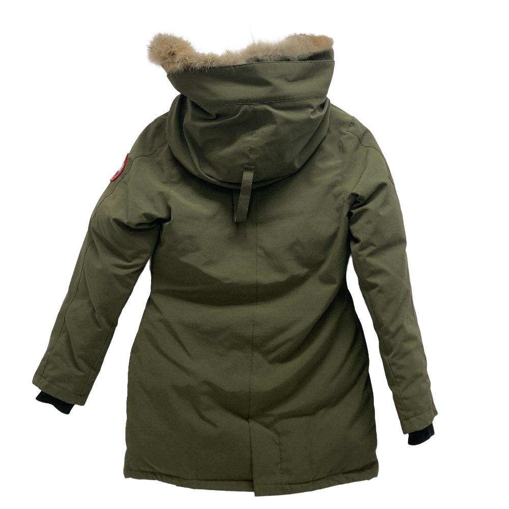 CANADA GOOSE Down jacket Cotton, Polyurethane khaki FUSION VICTORIA PARKA Women XS Used Authentic