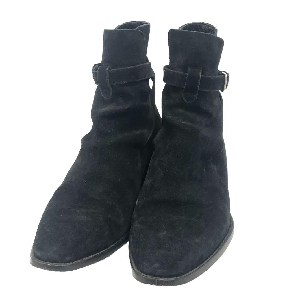 SAINT LAURENT PARIS boots 443200 suede black mens 38.5 Used Authentic