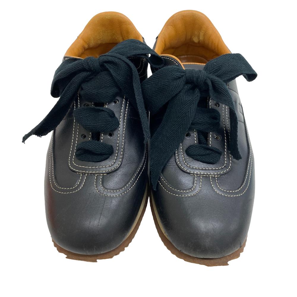 HERMES sneakers leather black 37 Lining quick Women 37 Used Authentic