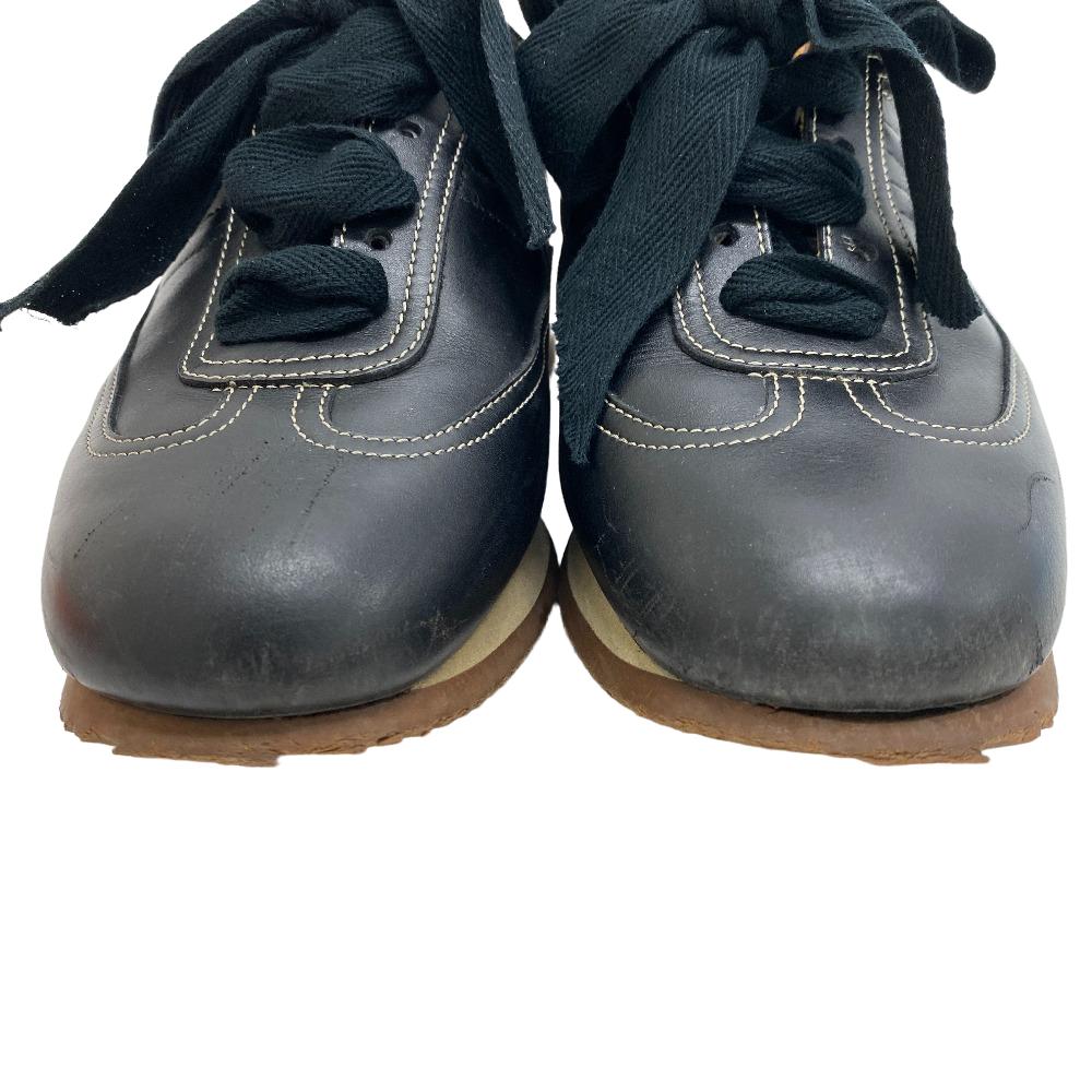 HERMES sneakers leather black 37 Lining quick Women 37 Used Authentic