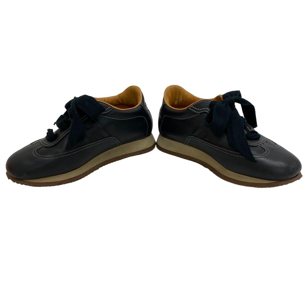 HERMES sneakers leather black 37 Lining quick Women 37 Used Authentic