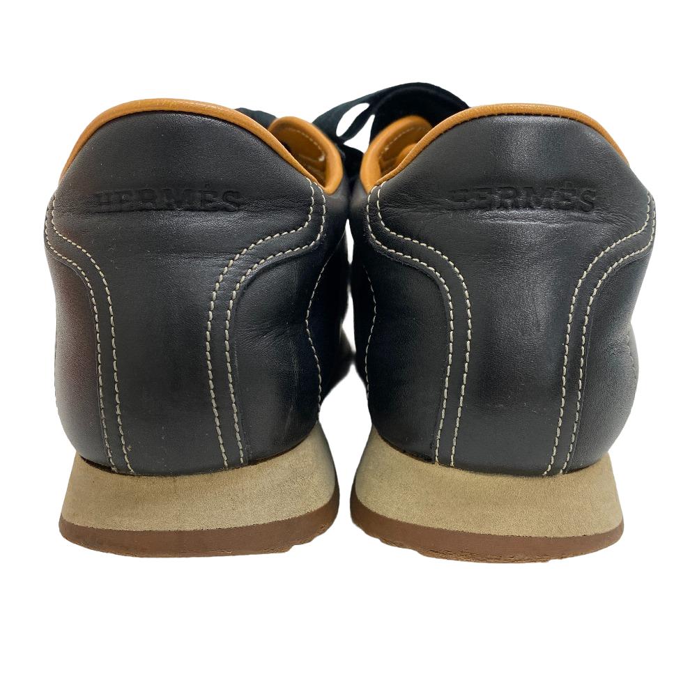 HERMES sneakers leather black 37 Lining quick Women 37 Used Authentic