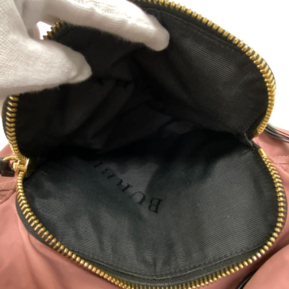 THOMAS BURBERRY Backpack Nylon, Leather pink Women Used Authentic