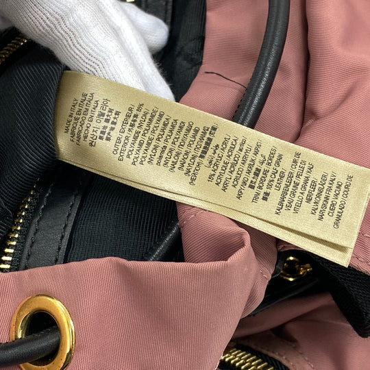 THOMAS BURBERRY Backpack Nylon, Leather pink Women Used Authentic