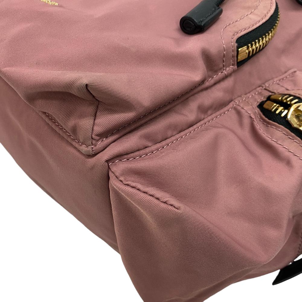 THOMAS BURBERRY Backpack Nylon, Leather pink Women Used Authentic