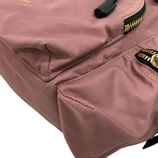 THOMAS BURBERRY Backpack Nylon, Leather pink Women Used Authentic