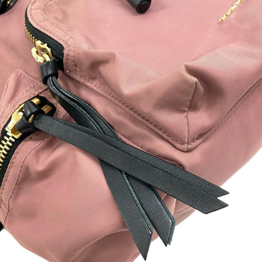 THOMAS BURBERRY Backpack Nylon, Leather pink Women Used Authentic
