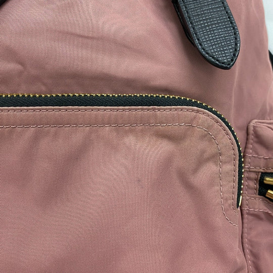 THOMAS BURBERRY Backpack Nylon, Leather pink Women Used Authentic