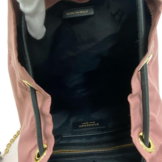 THOMAS BURBERRY Backpack Nylon, Leather pink Women Used Authentic