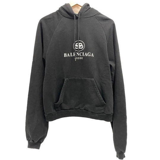 BALENCIAGA Hoodie 571194 cotton black 19 years S mens S Used Authentic