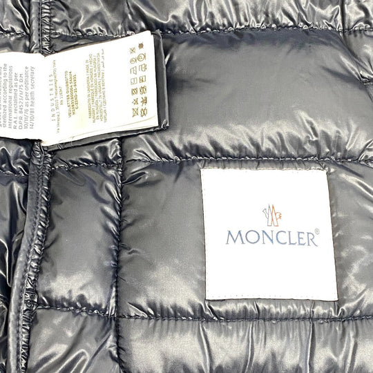 MONCLER Down jacket Cotton, Nylon Navy 21 years 0 tweed VEULETTES Women zero size Used Authentic