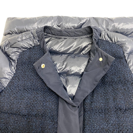 MONCLER Down jacket Cotton, Nylon Navy 21 years 0 tweed VEULETTES Women zero size Used Authentic