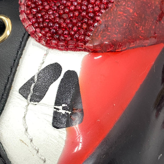 DOLCE&GABBANA sneakers leather Red Faux pearl beads studs Women 36 1/2 Used Authentic