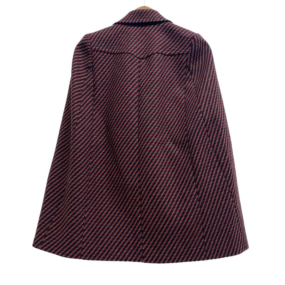 PRADA poncho Wool, Angora Red 14AW outer Women 36 Used Authentic