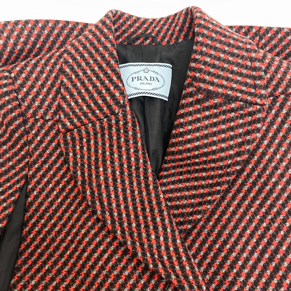 PRADA poncho Wool, Angora Red 14AW outer Women 36 Used Authentic