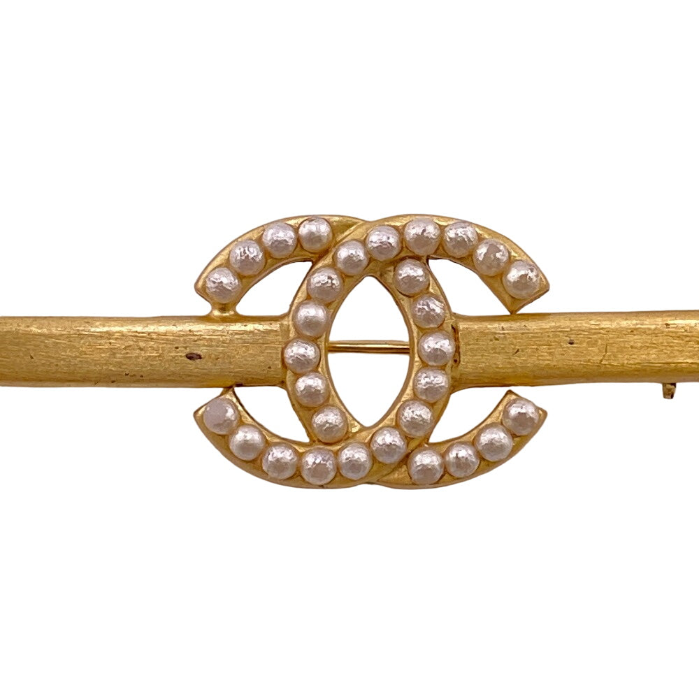 CHANEL Brooch Gold Plated gold 01A COCO Mark Women Used Authentic
