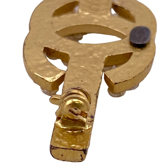 CHANEL Brooch Gold Plated gold 01A COCO Mark Women Used Authentic