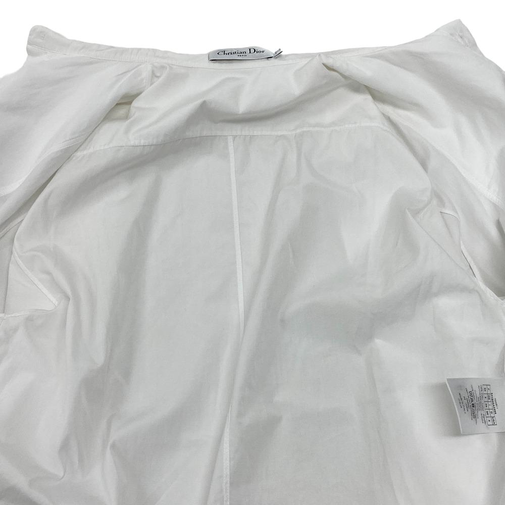 Christian Dior Long sleeve shirt 841B05A3356 cotton white I40 Bee embroidery mens 36 Used Authentic