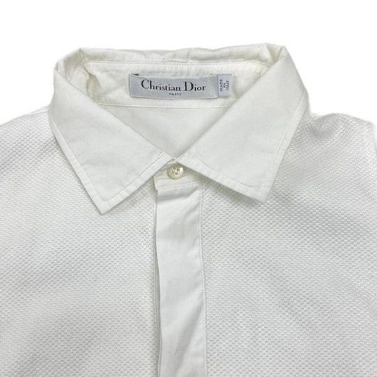 Christian Dior Long sleeve shirt 841B05A3356 cotton white I40 Bee embroidery mens 36 Used Authentic