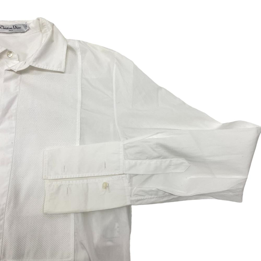 Christian Dior Long sleeve shirt 841B05A3356 cotton white I40 Bee embroidery mens 36 Used Authentic